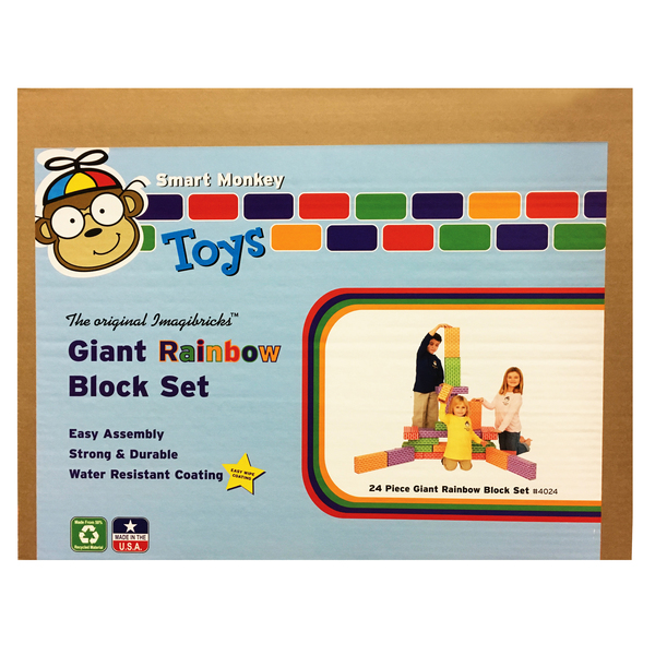 Smart Monkey Toys ImagiBRICKS™ Giant Rainbow Building Block Set, 24 Pieces 4024